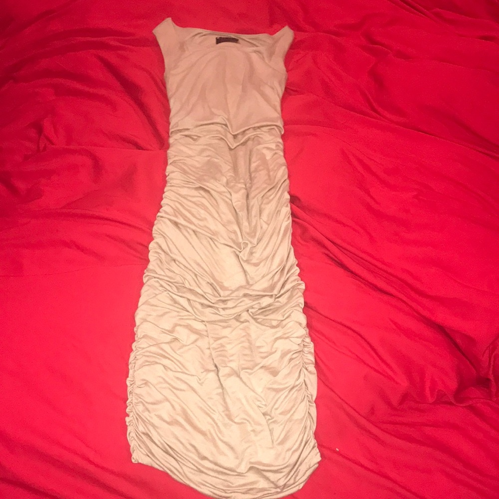 Natural Ruched Dress - Picture 3 of 4